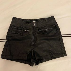 Leather shorts